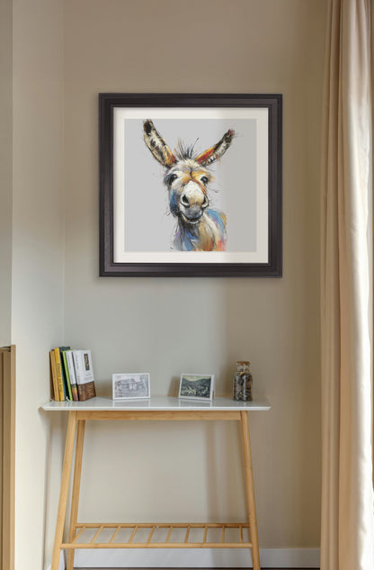 Donkey Jack & Jennet Cosy Sketch – Black Hurstwood Square Frame styled view – Leya Buster Interiors