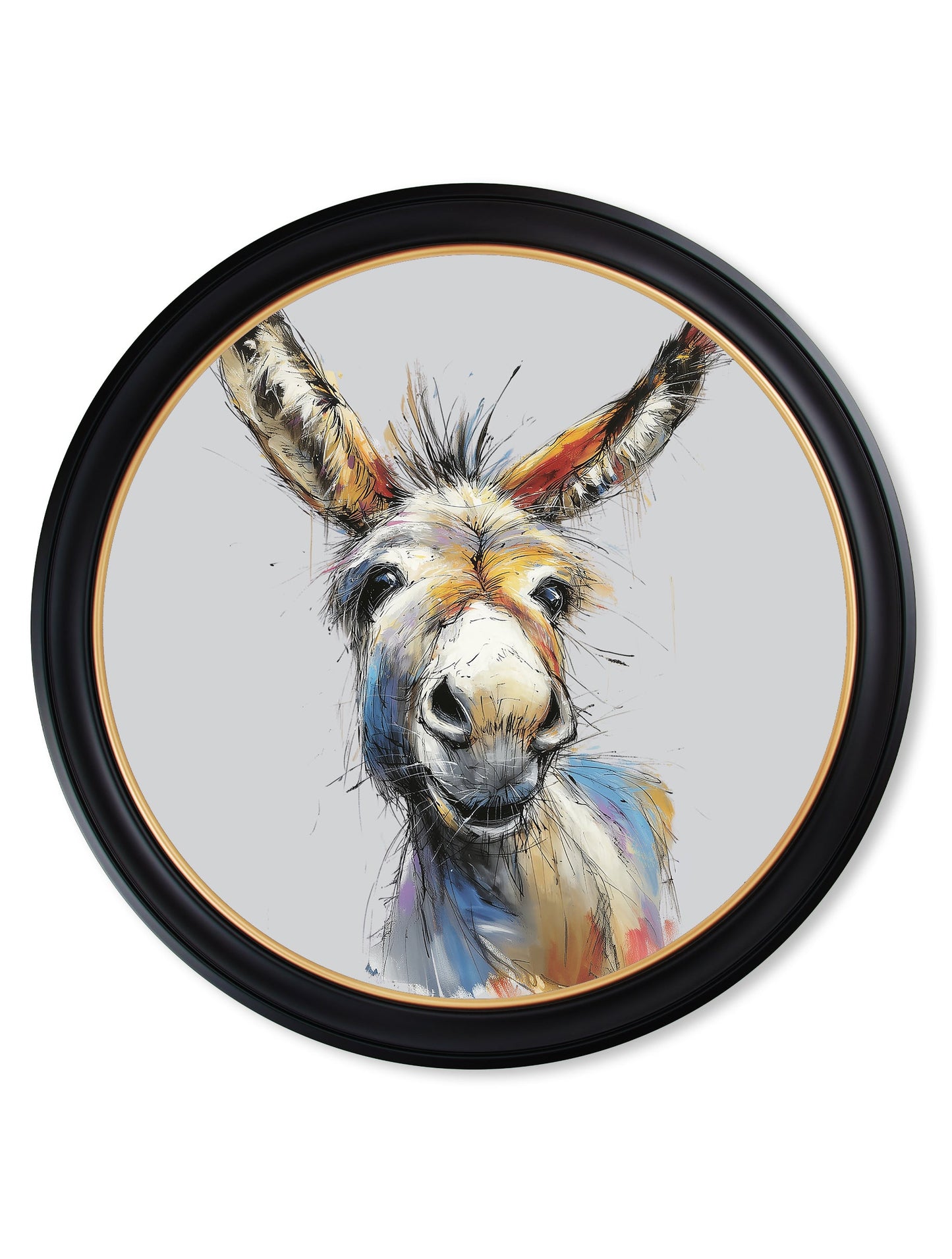 Donkey Jack & Jennet Cosy Sketch – Oxford Round Frame styled view – Leya Buster Interiors