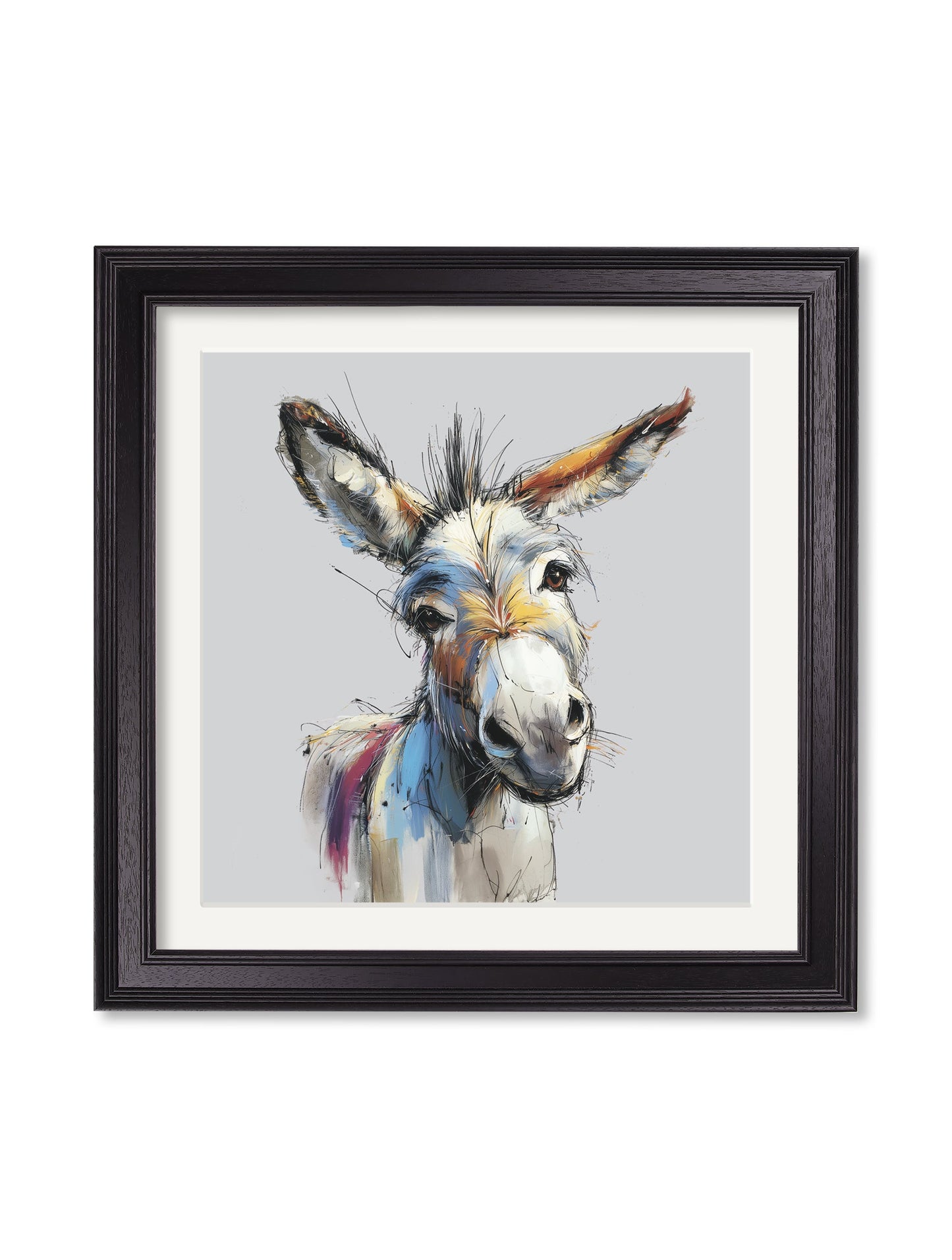 Donkey Jack & Jennet Cosy Sketch – Black Hurstwood Square Frame styled view – Leya Buster Interiors