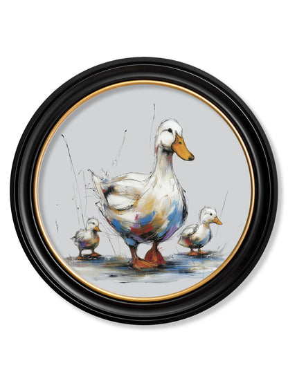 Family of Ducks Cosy Sketch – Oxford Round Frame detail – Leya Buster Interiors