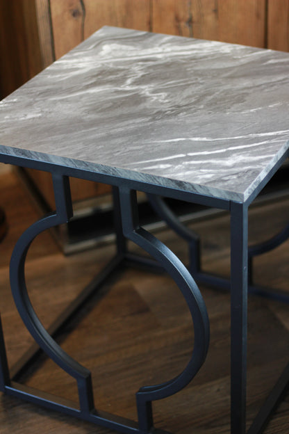 Black & Grey Marble Style Table styled view – Leya Buster Interiors