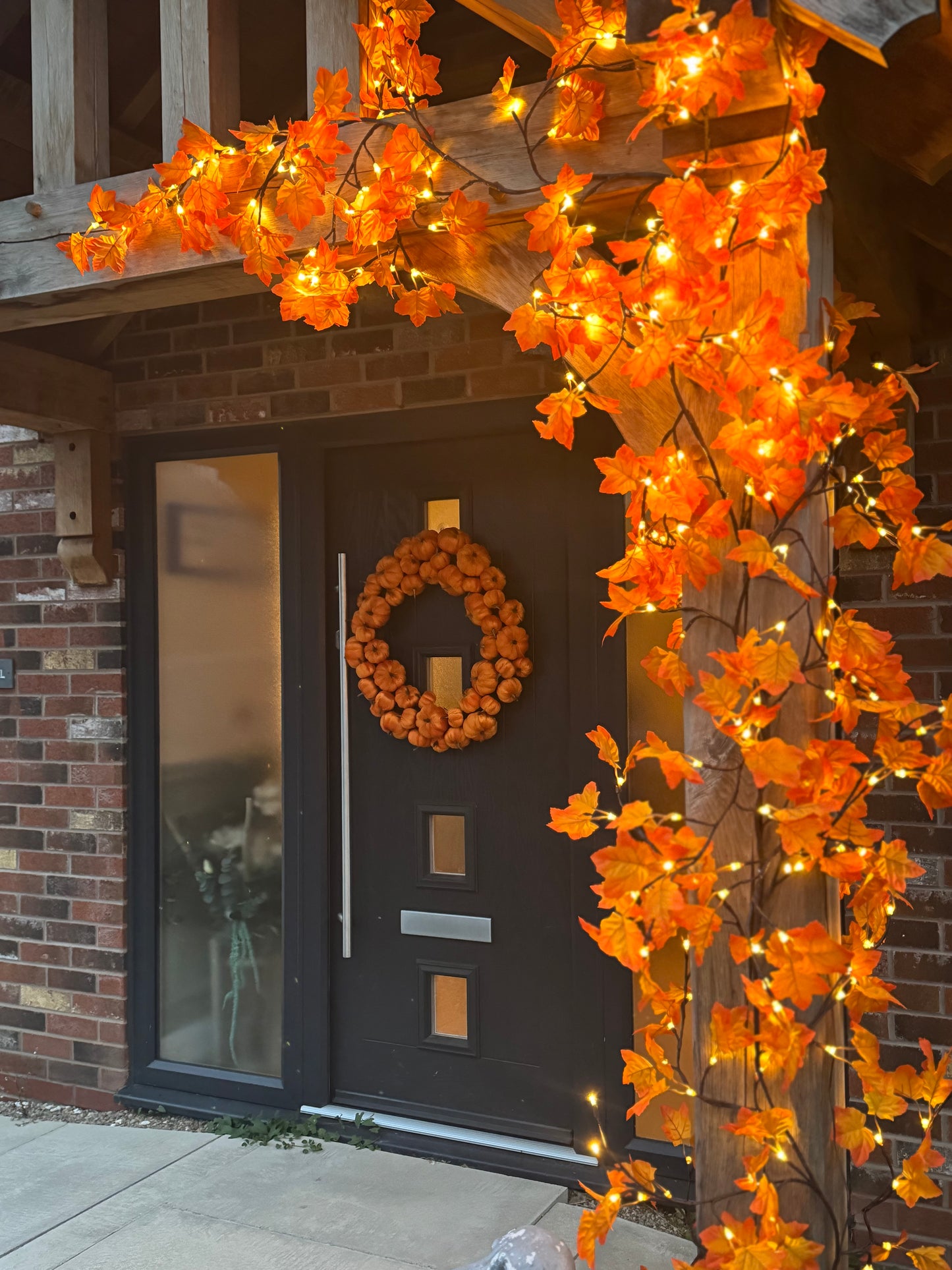 Warm White LED Maple Garland