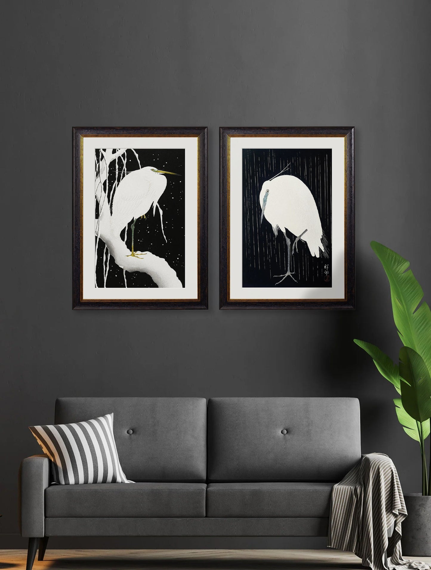 c.1910 Egrets – Ohara Koson – framed wall art at Leya Buster Interiors