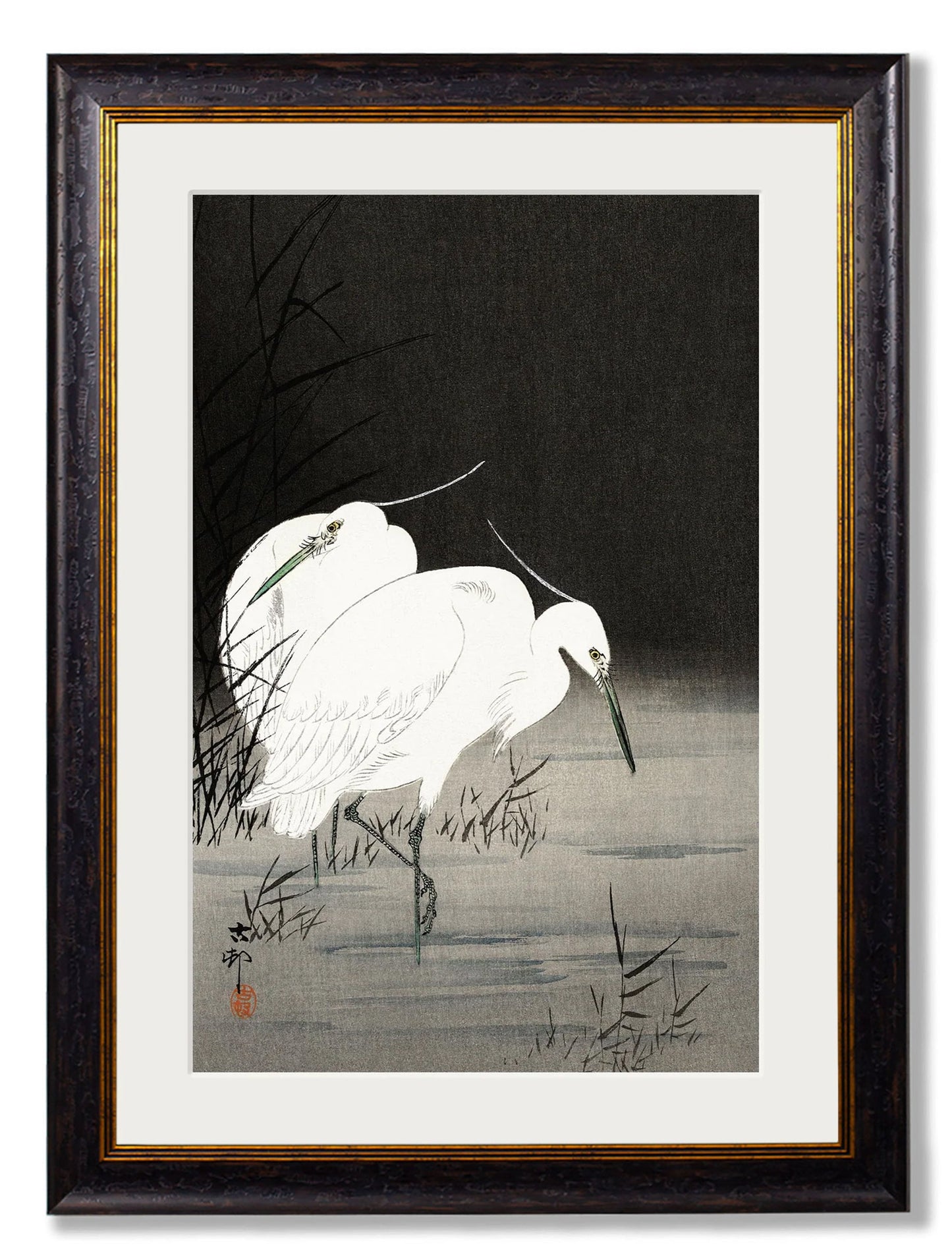 c.1910 Two Egrets in Reeds – Ohara Koson detail – Leya Buster Interiors