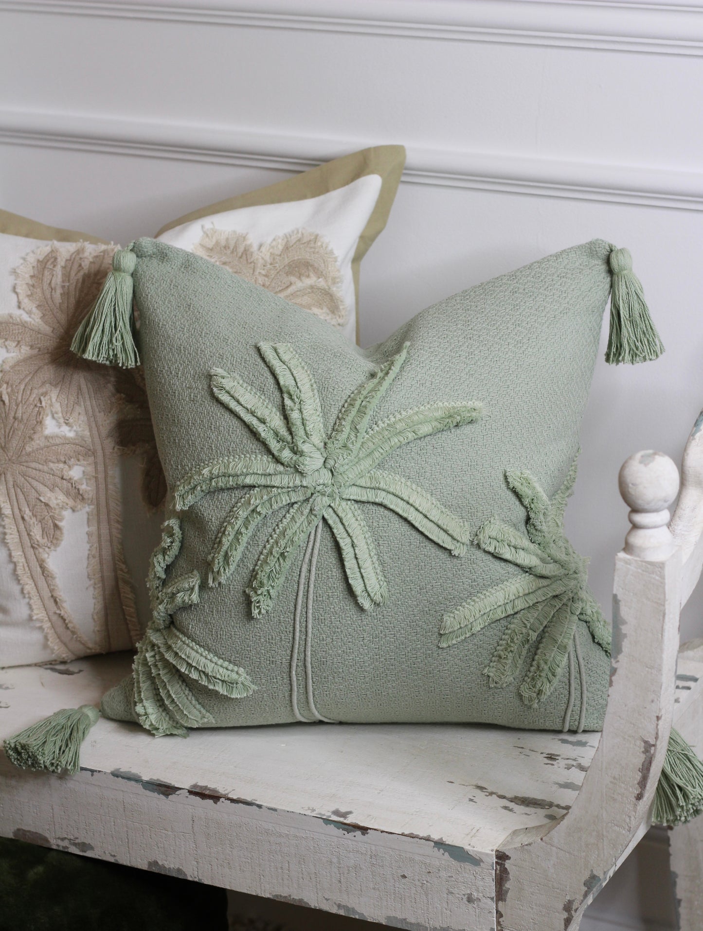 Moss Green Palm Tree Cushion