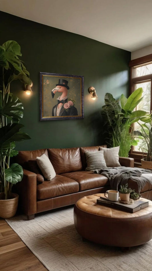 Baron Von Blush - Gentleman Flamingo Oxford Square Frame