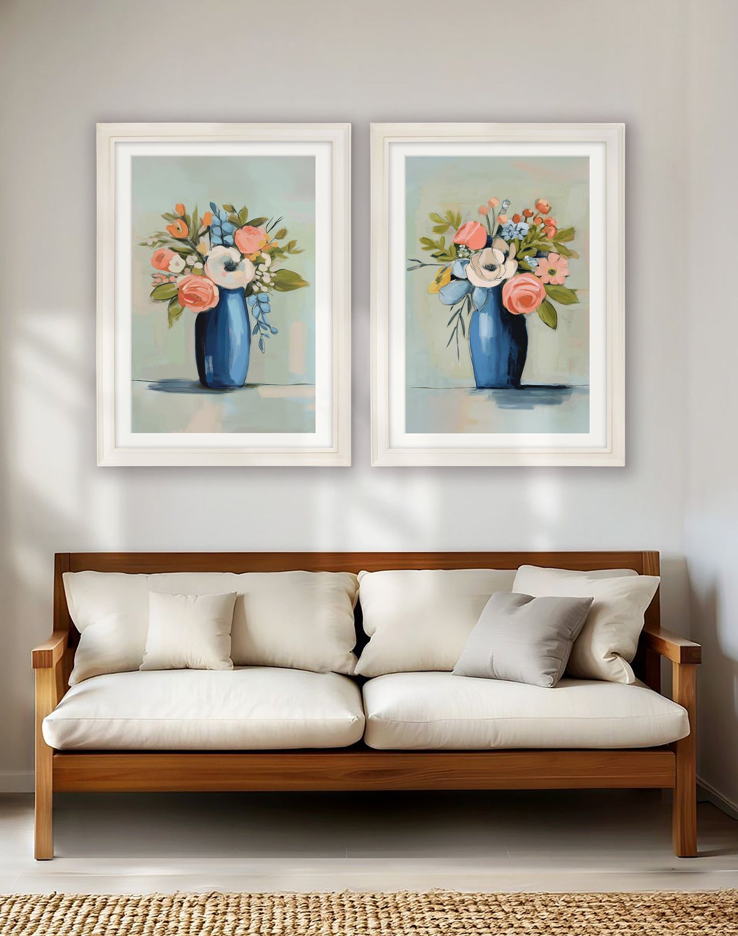The Pastel Bouquet Duo - Cream Hurstwood Frame