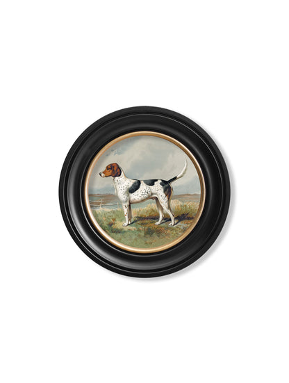 c.1881 Gun Dogs – Round Frame styled view – Leya Buster Interiors
