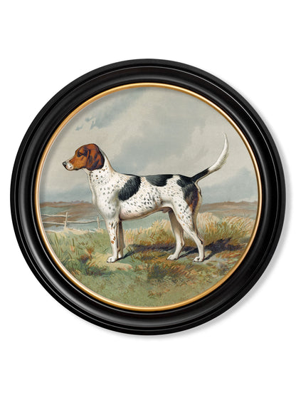 c.1881 Gun Dogs – Round Frame styled view – Leya Buster Interiors
