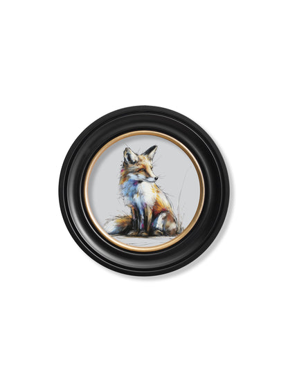 Little Fox Cosy Sketch – Oxford Round Frame styled view – Leya Buster Interiors