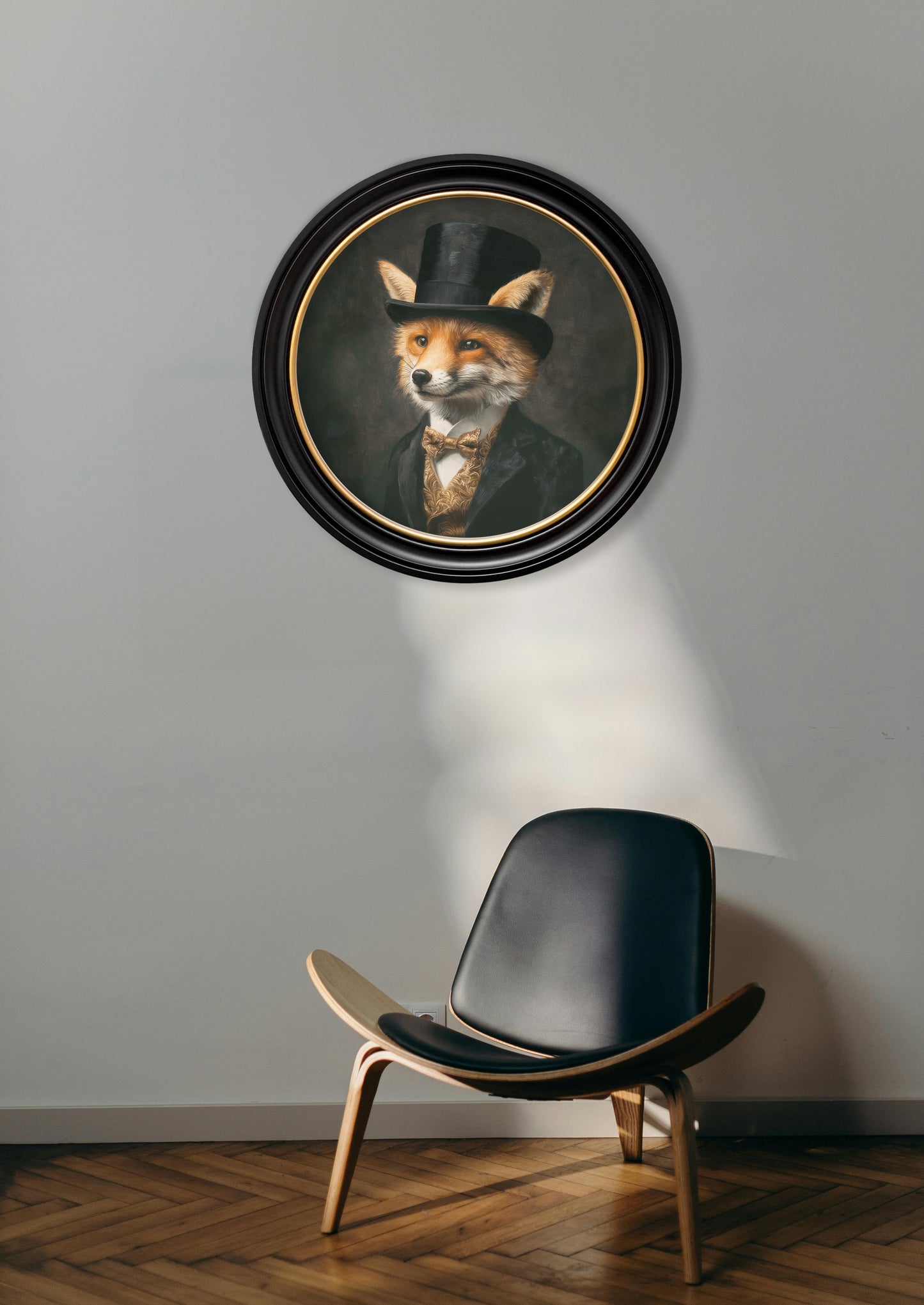 Count Foxalot – Gentleman Fox Oxford Round Frame – fine home fragrance at Leya Buster Interiors