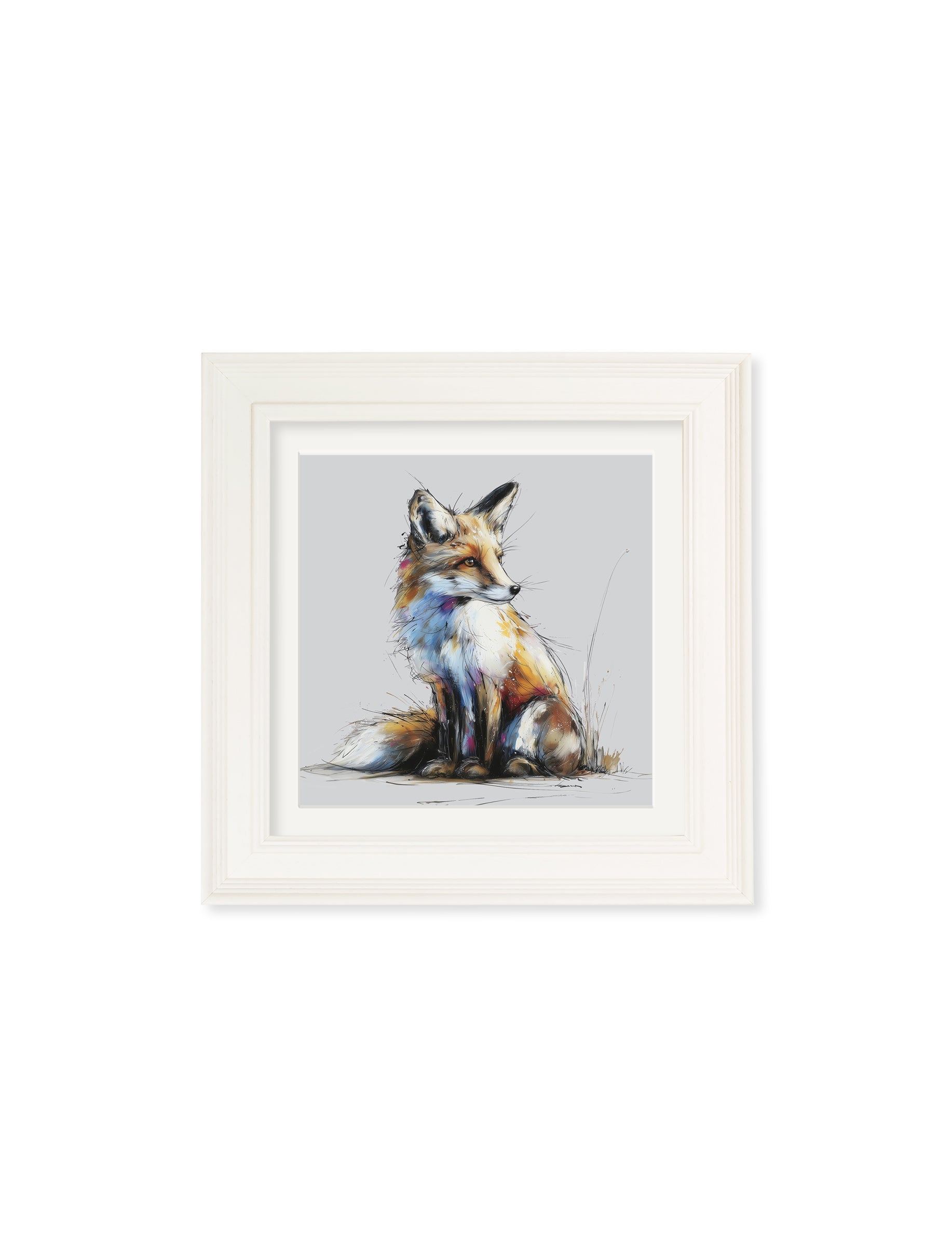 Little Fox Cosy Sketch – Cream Hurstwood Square Frame styled view – Leya Buster Interiors