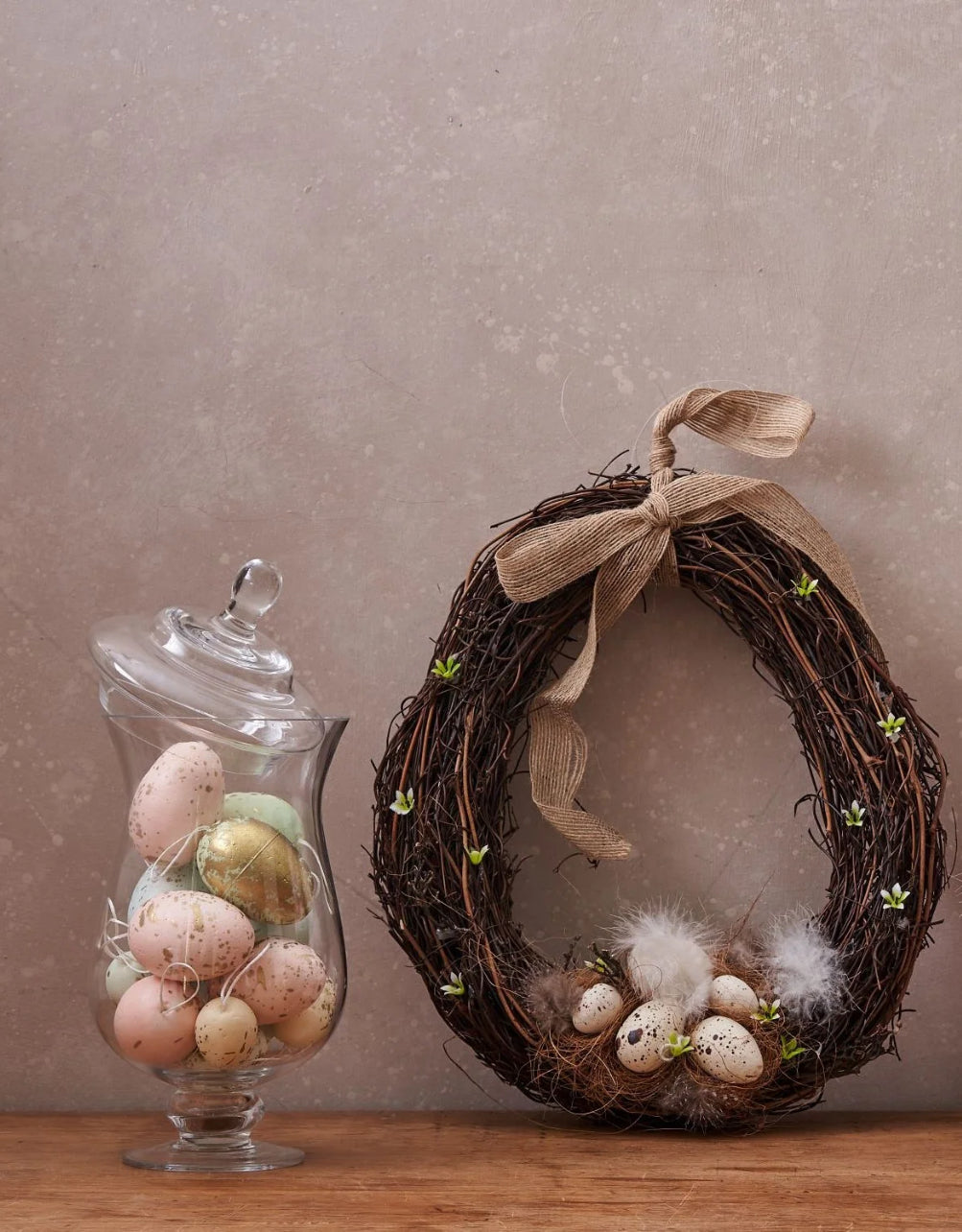 Egg Easter Wreath styled view – Leya Buster Interiors