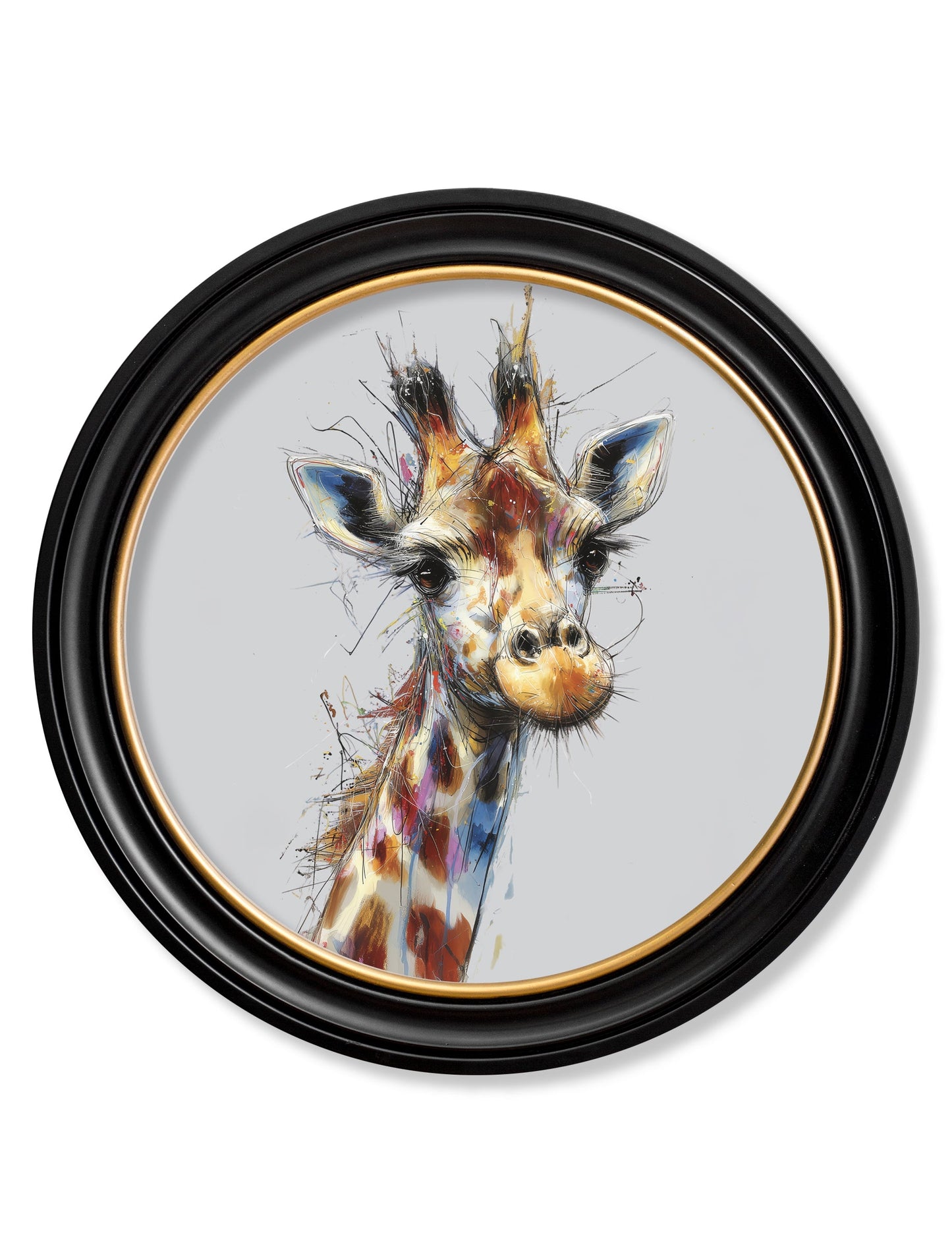 Tall Giraffe Cosy Sketch – Oxford Round Frame detail – Leya Buster Interiors
