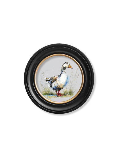 White Goose Cosy Sketch – Oxford Round Frame styled view – Leya Buster Interiors