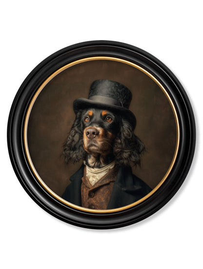 Duke Gordy of Tails – Gentleman Gordon Setter Oxford Round Frame detail – Leya Buster Interiors