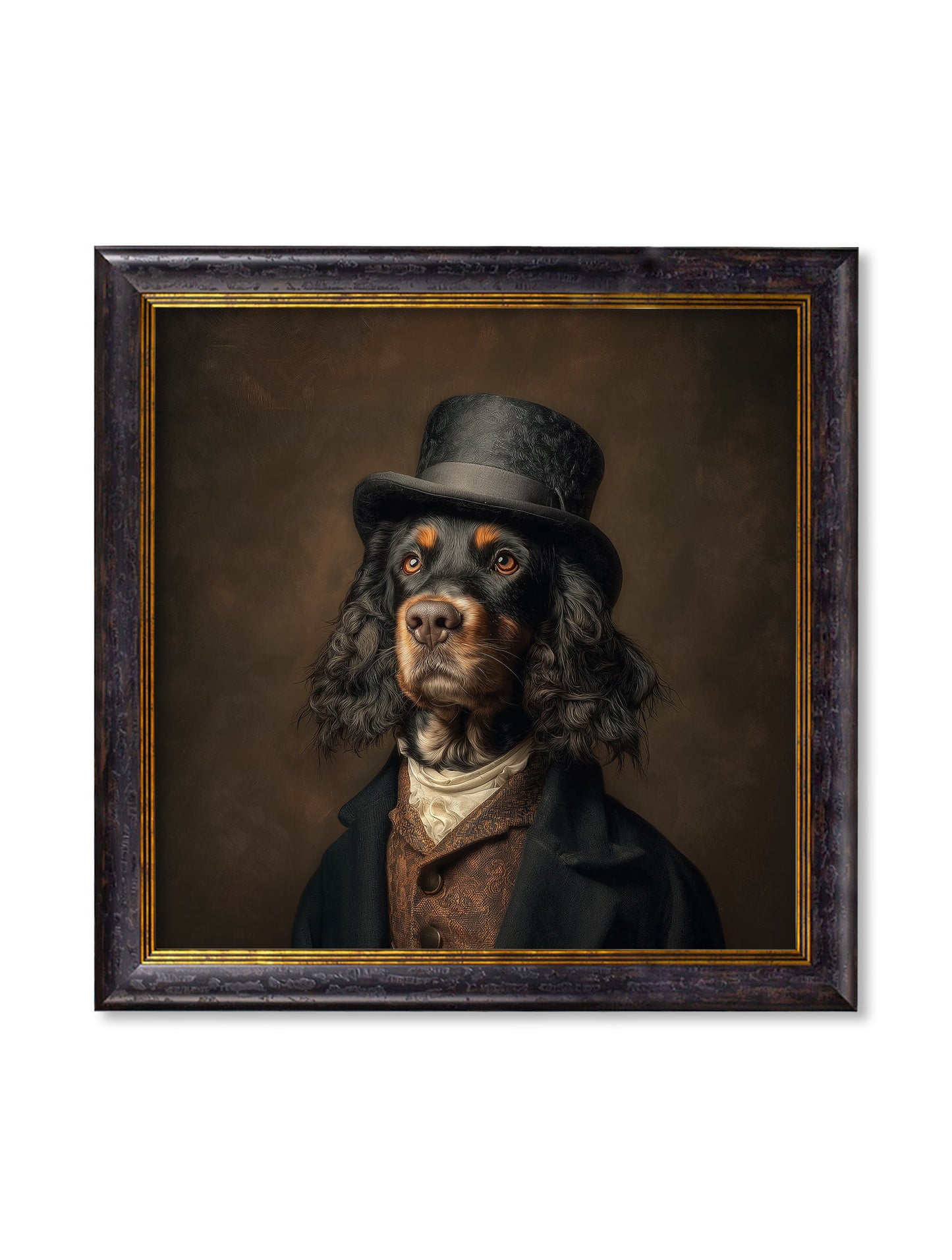 Duke Gordy of Tails - Gentleman Gordon Setter Oxford Square Frame