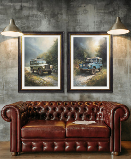 Country Track Defender Green – Oxford Frame styled view – Leya Buster Interiors