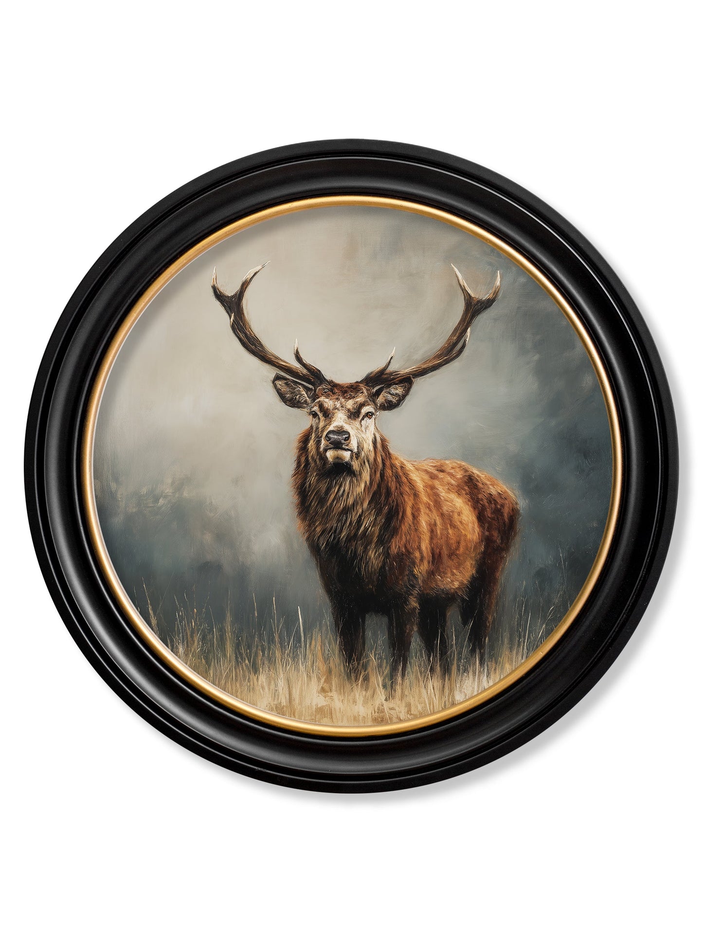 Highland Stag – Oxford Round Frame detail – Leya Buster Interiors