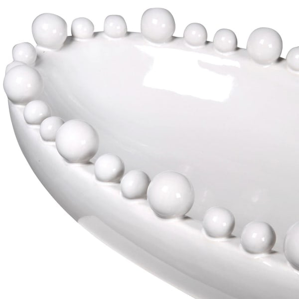 White Oval Bobble Bowl