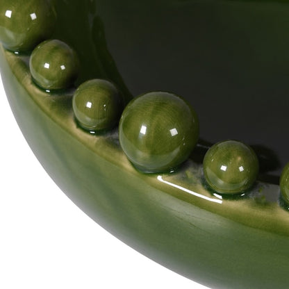 Green Bowl With Bobbled Edge styled view – Leya Buster Interiors