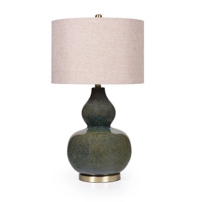 Siena Ceramic Table Lamp styled view – Leya Buster Interiors