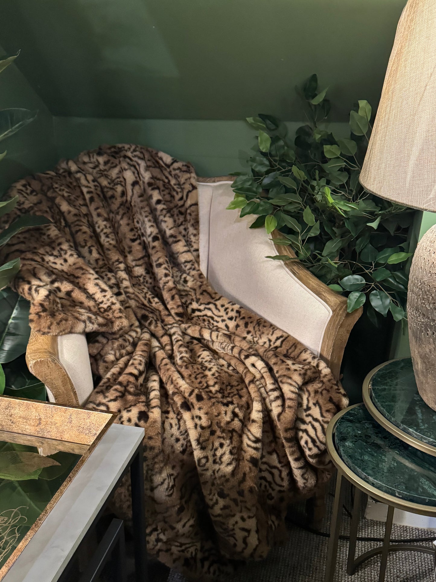 Leopard Faux Fur Throw