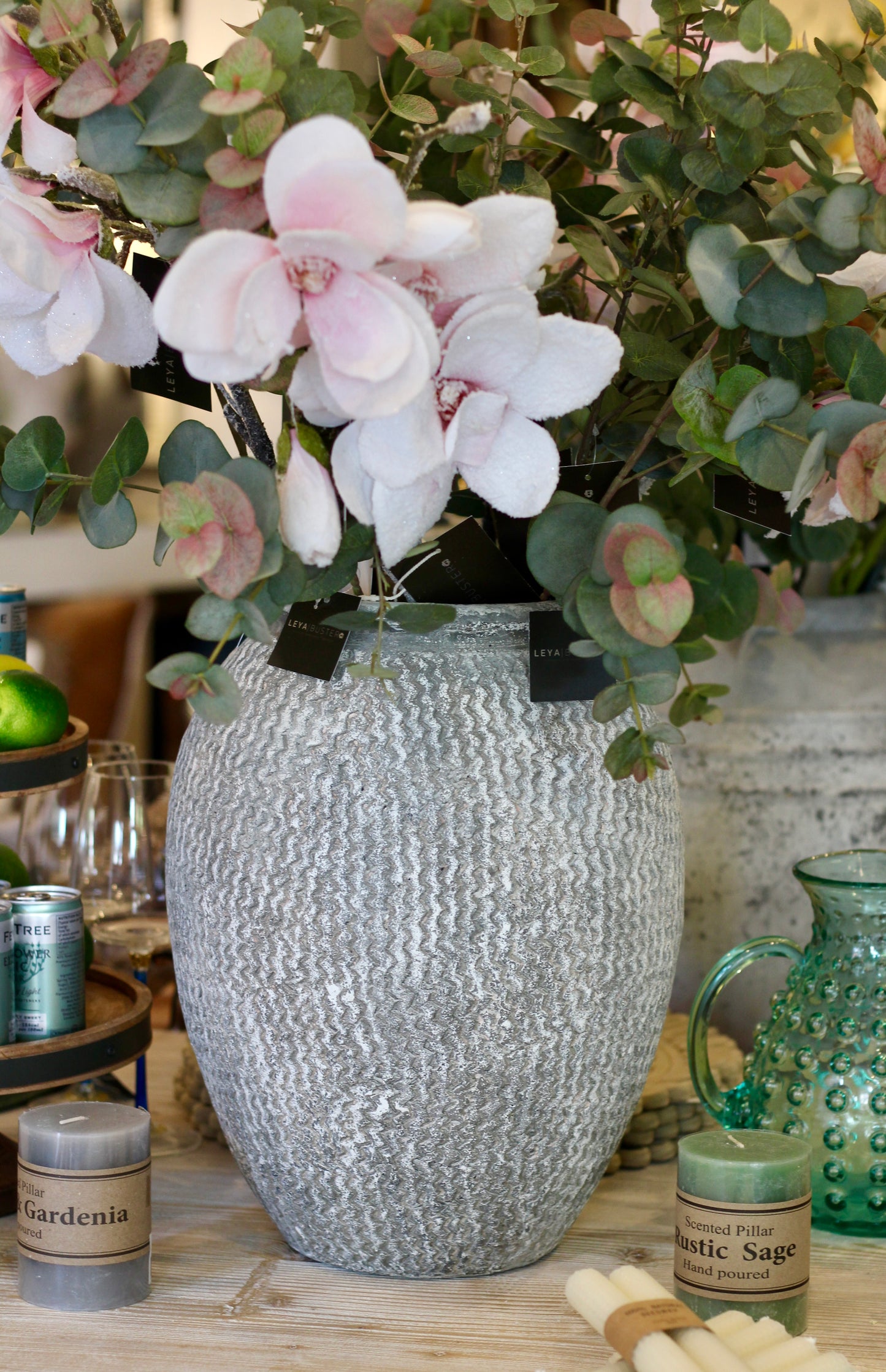 Textured Tall Stone Vase