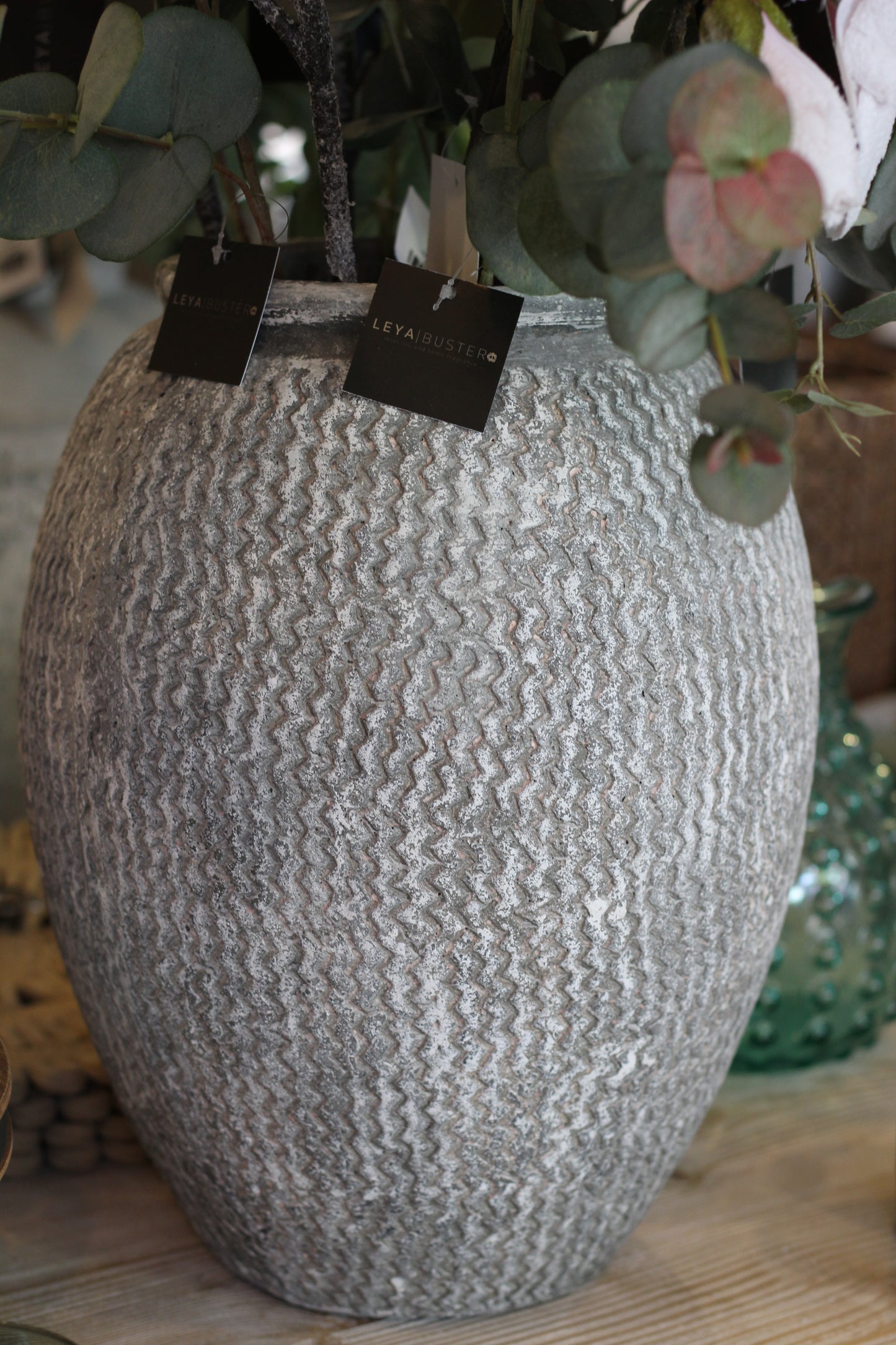 Textured Tall Stone Vase