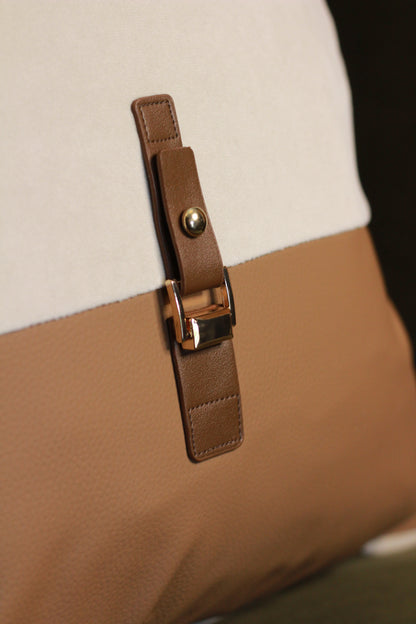 Buckle Cushion – Neutral styled view – Leya Buster Interiors