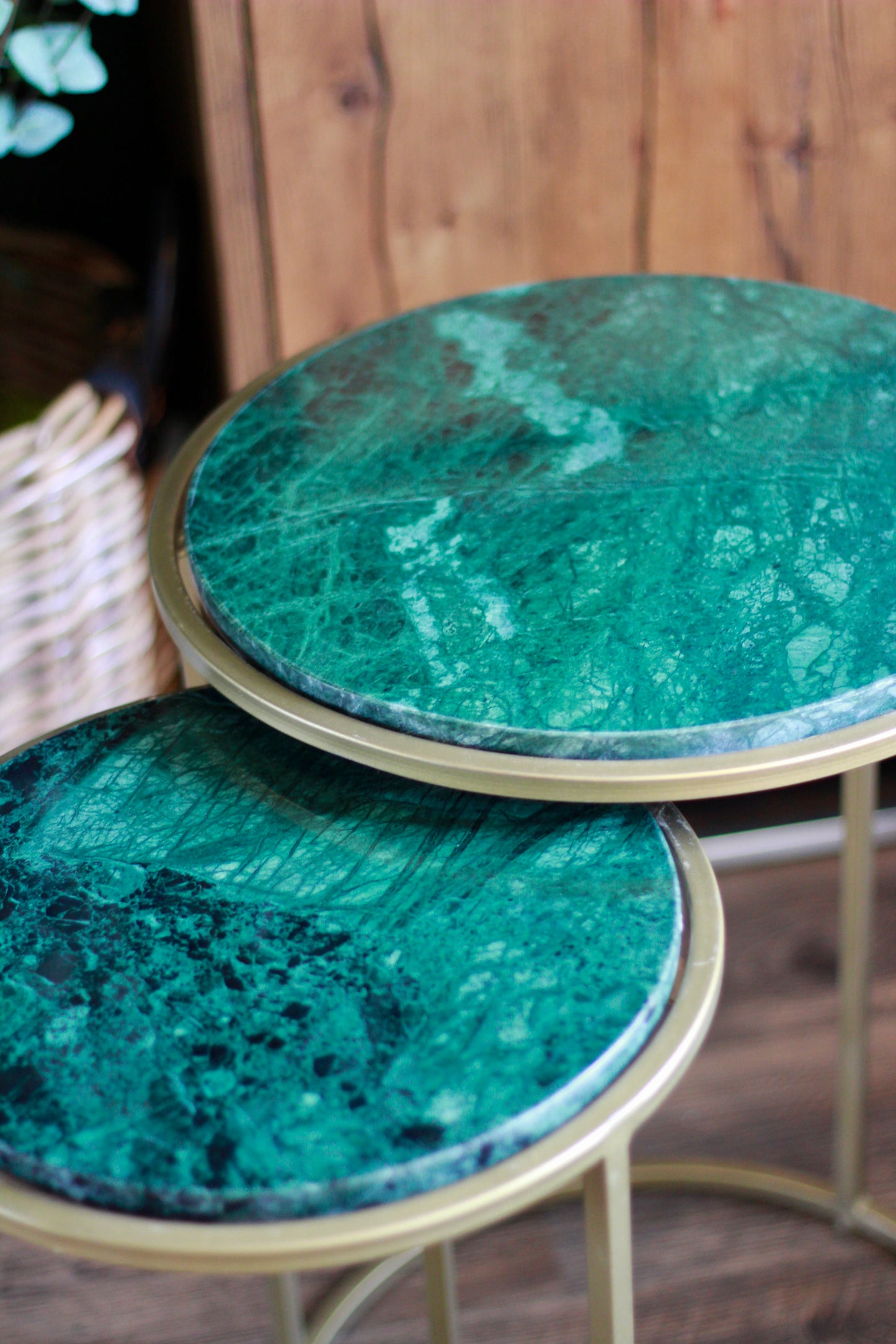 Forest Green Rajasthani Marble Nest of Side Tables