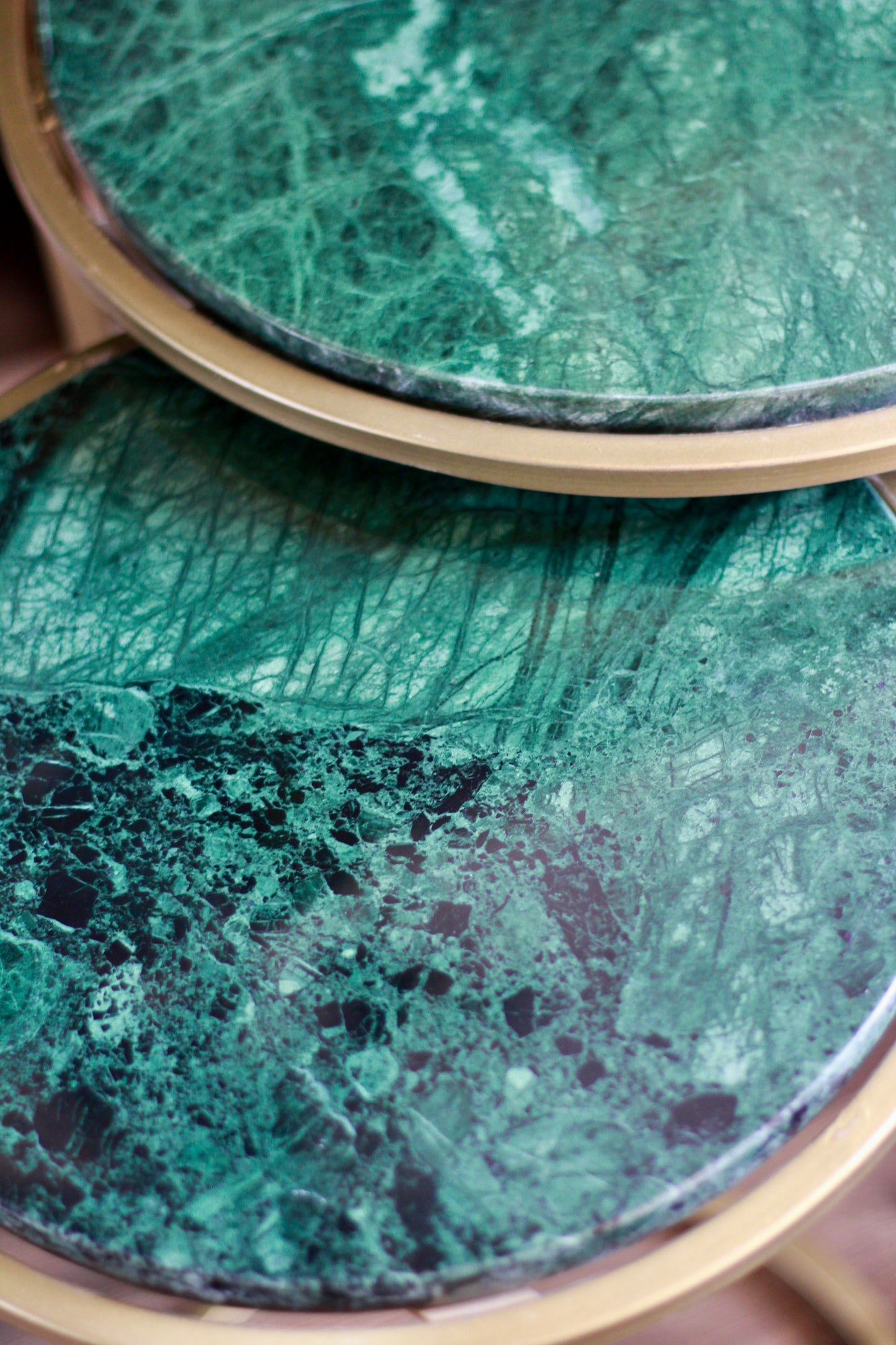 Forest Green Rajasthani Marble Nest of Side Tables