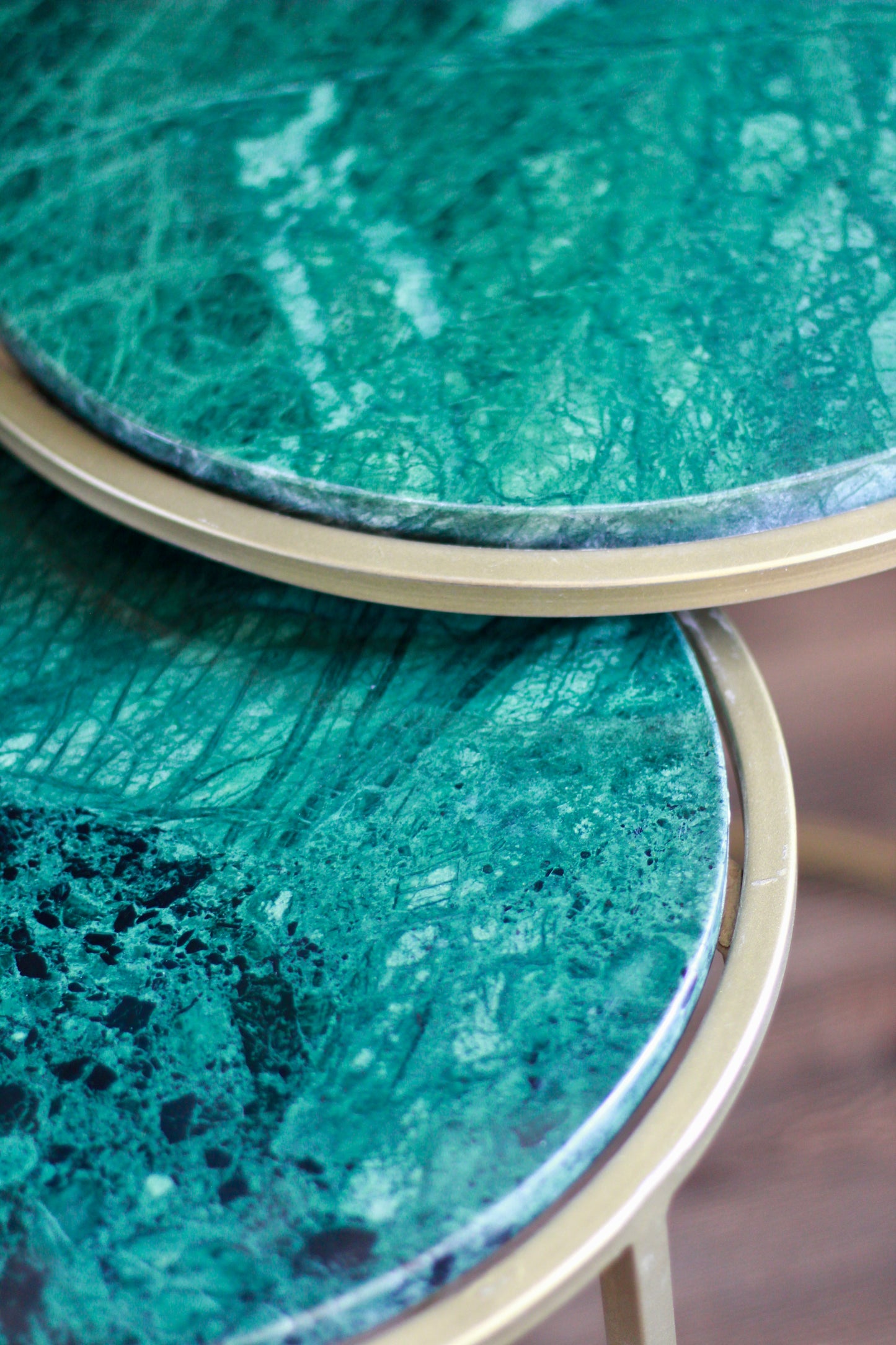 Forest Green Rajasthani Marble Nest of Side Tables