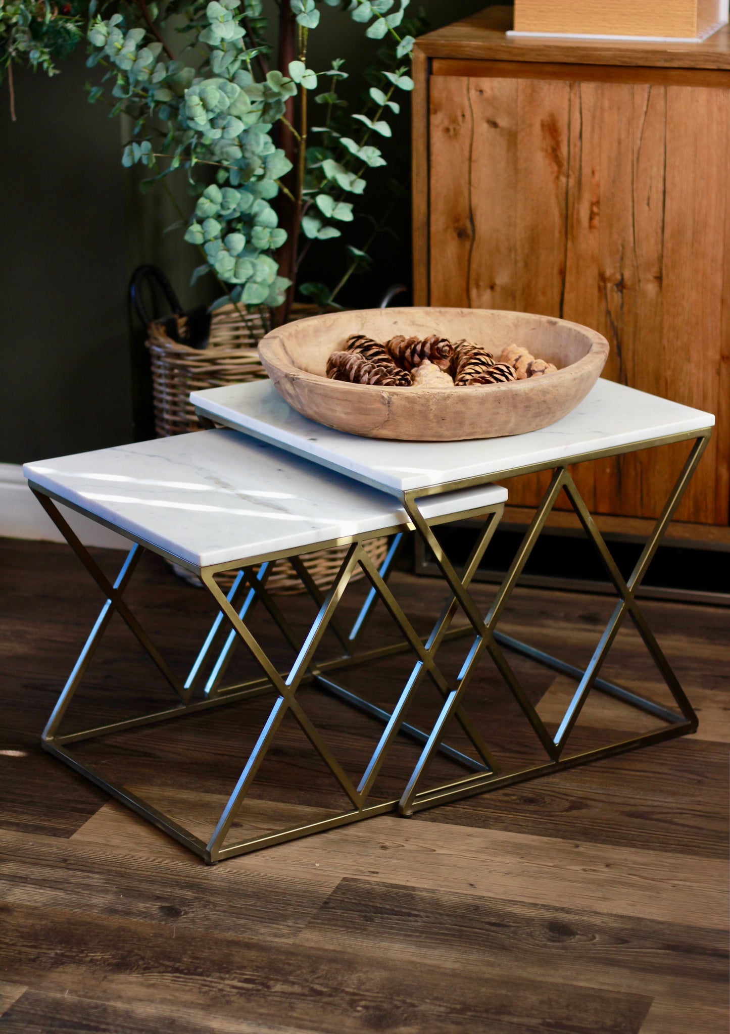 White Rajasthani Marble Nest of Tables