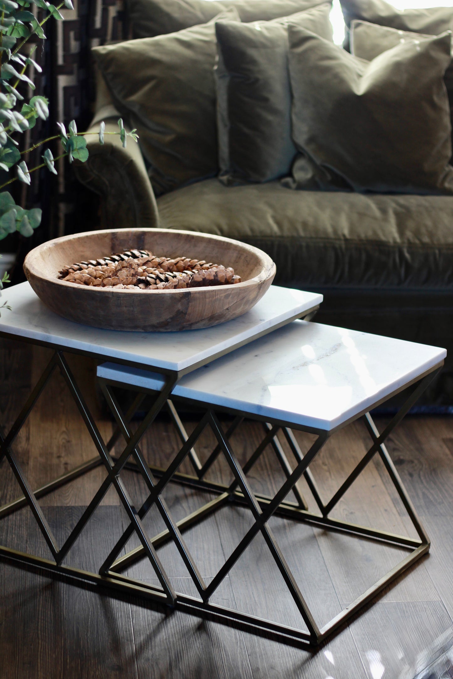White Rajasthani Marble Nest of Tables