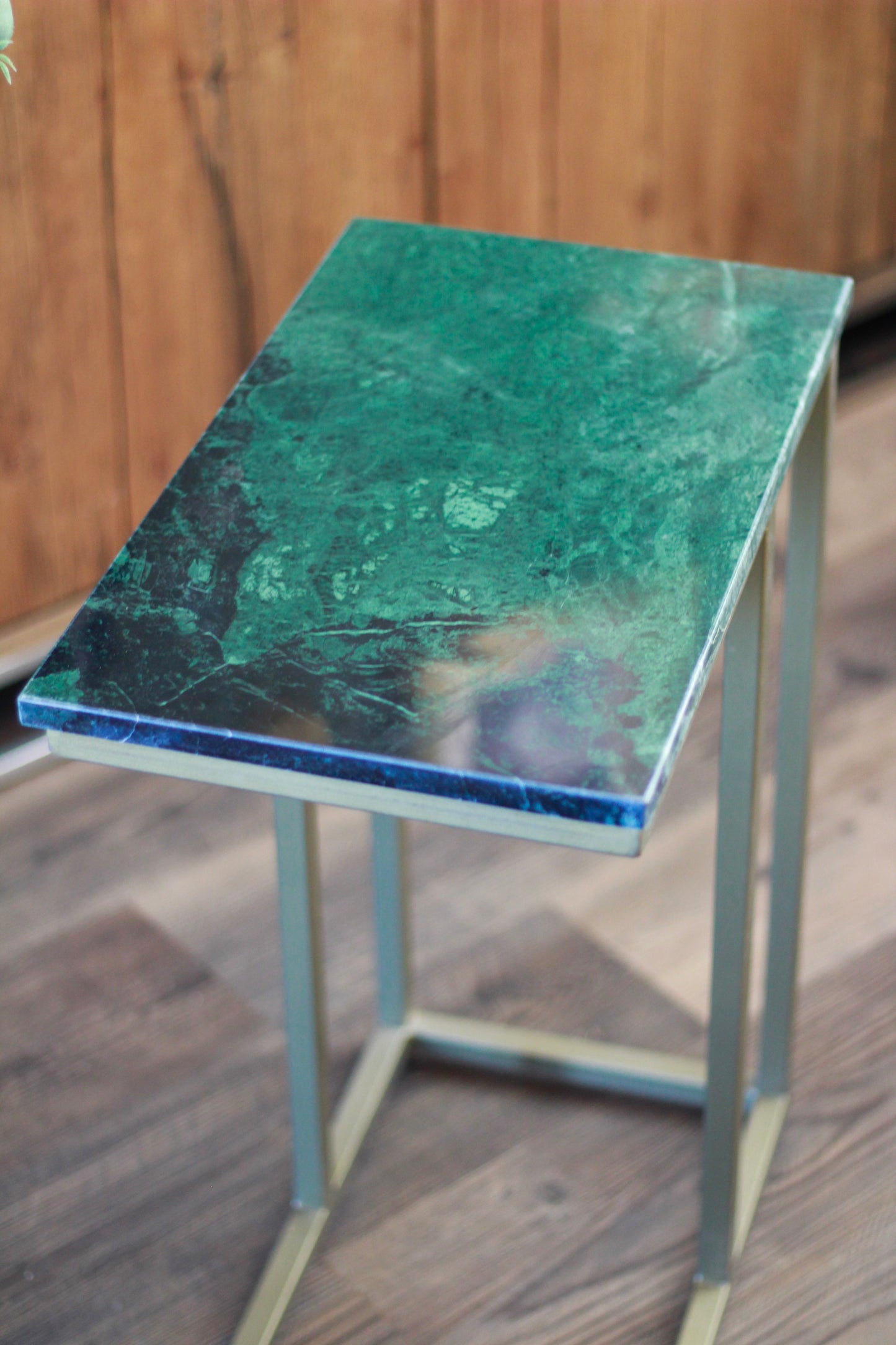 Forest Green Rajasthani Marble Sofa Side Table