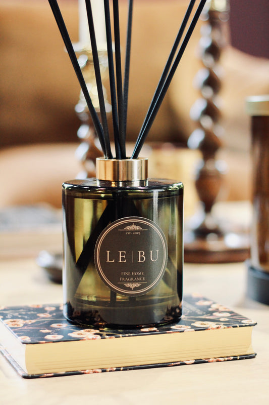 LE | BU luxury 500ml reed diffuser styled for living room and hallway fragrance