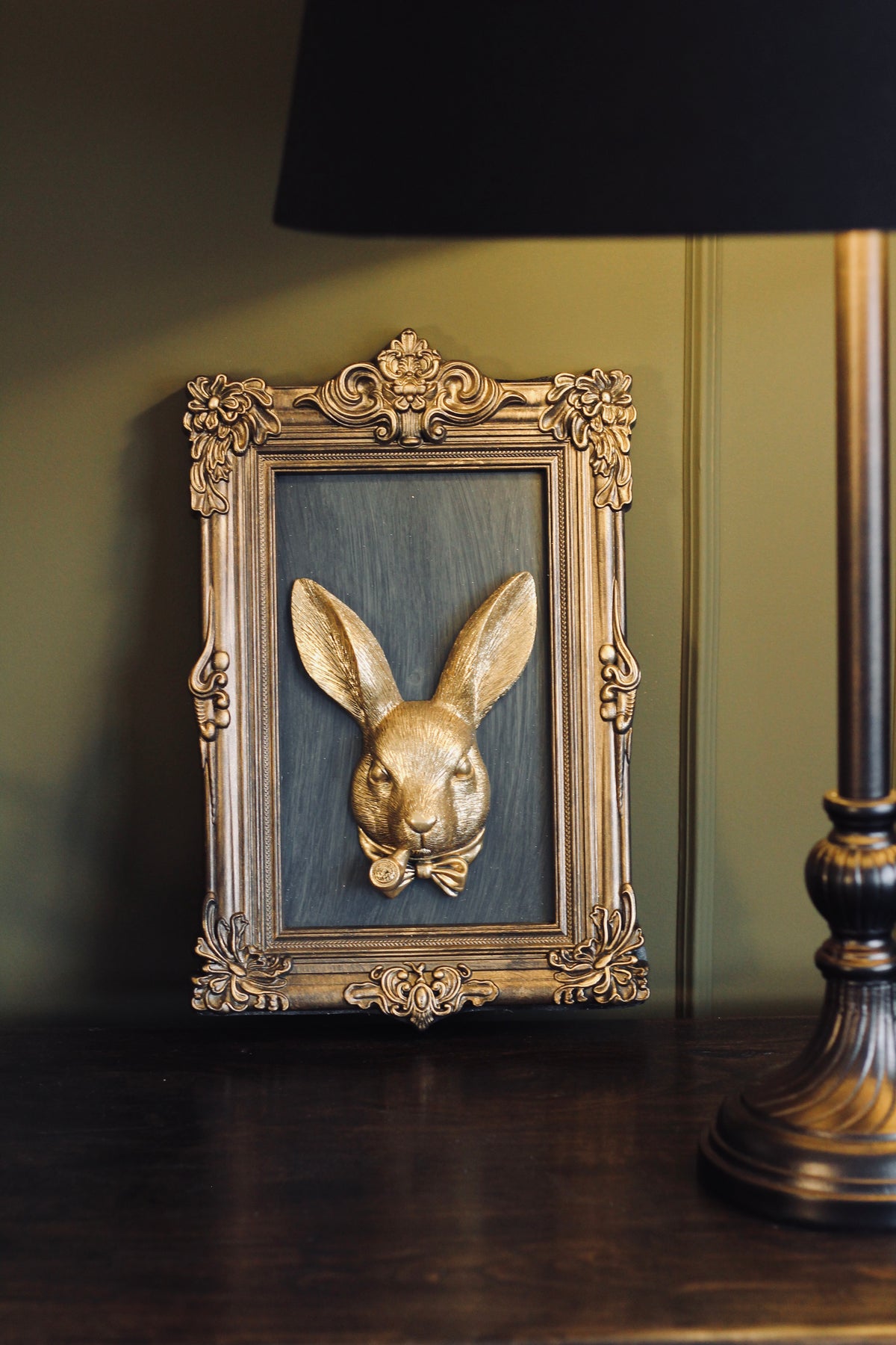 Framed Rabbit Wall Art rabbit design detail