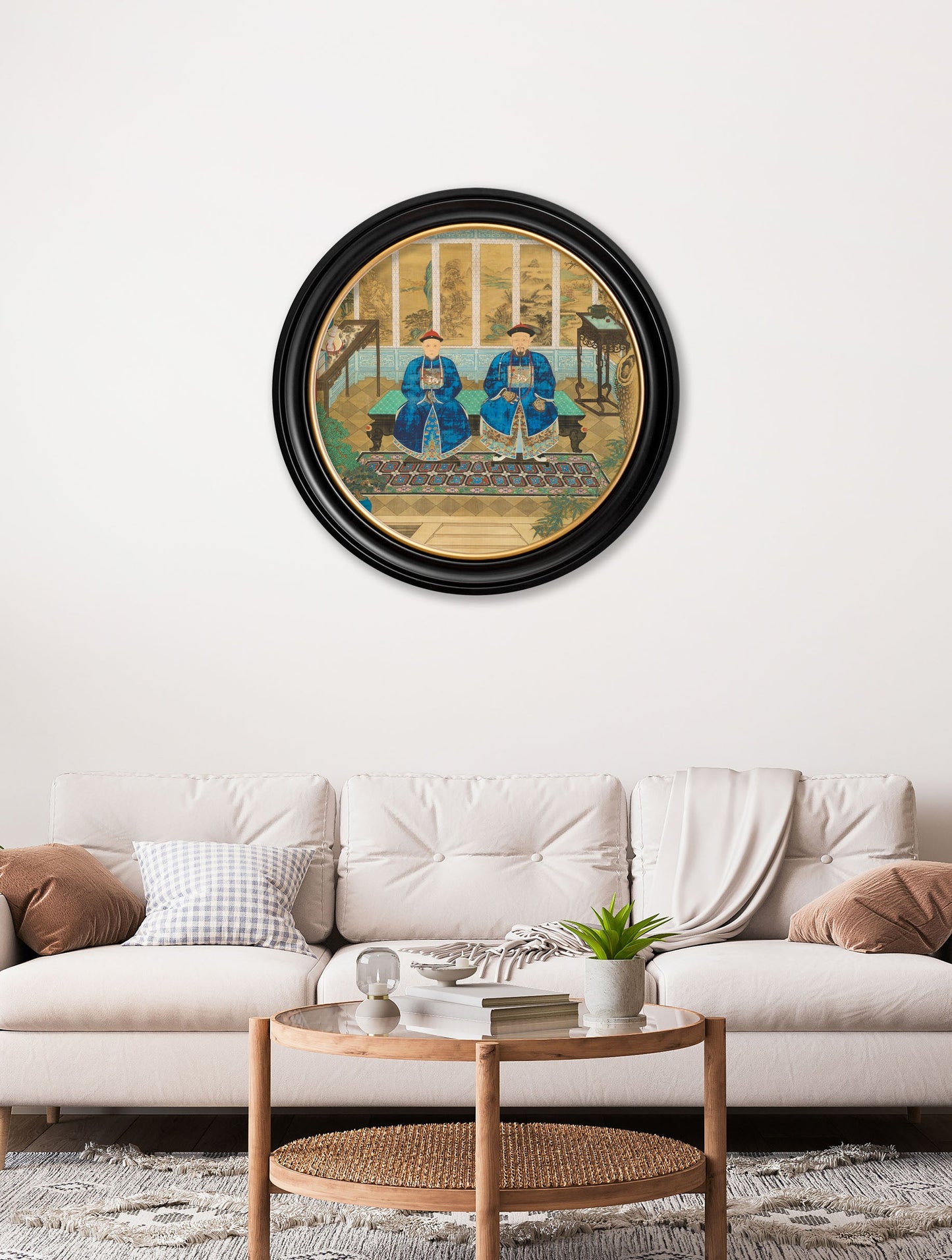 Imperial Censor and His Wife – Round – framed wall art at Leya Buster Interiors