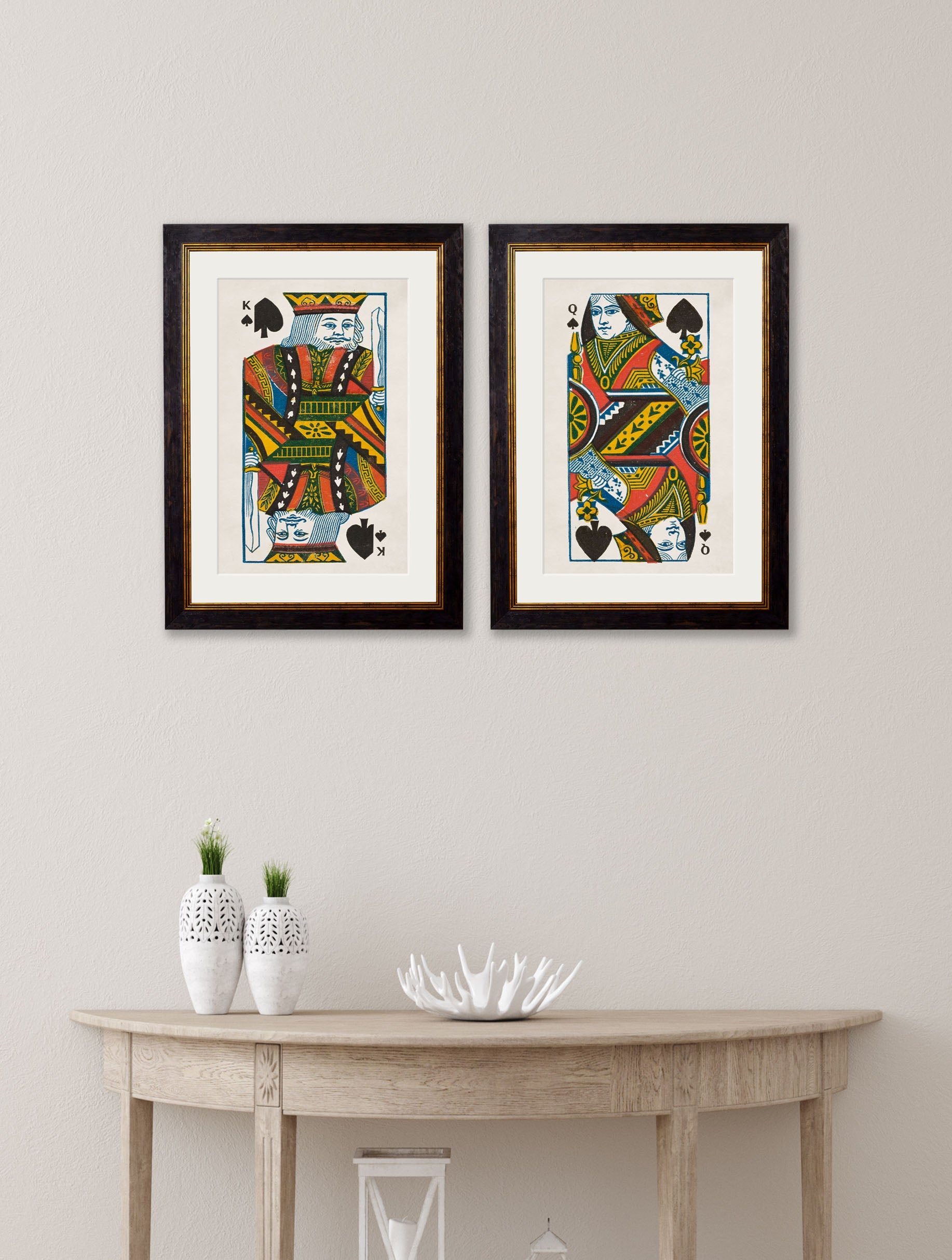 c1888 King & Queen of Spades – framed wall art at Leya Buster Interiors