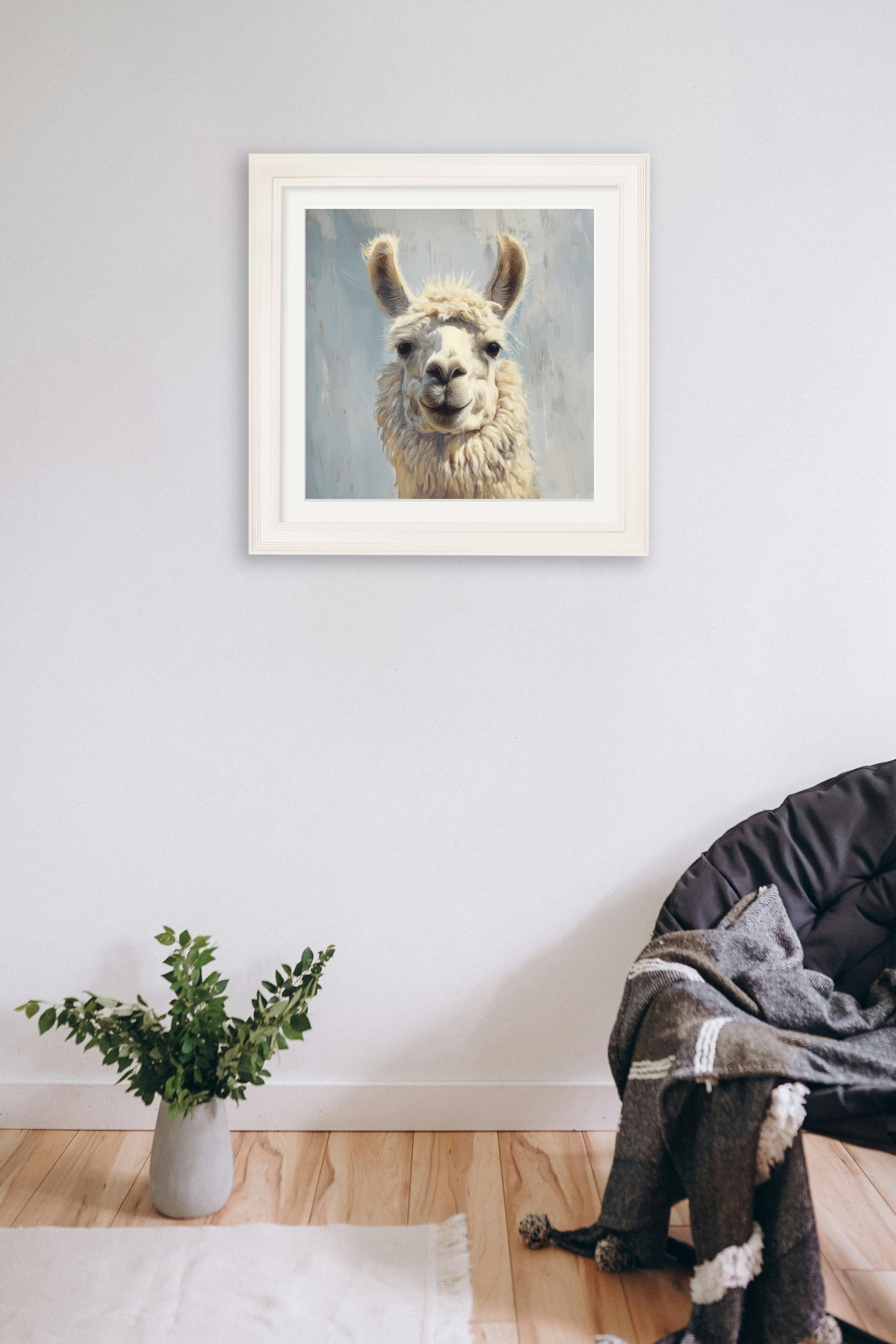 The Goofy Llama – Cream Hurstwood Square Frame – framed wall art at Leya Buster Interiors