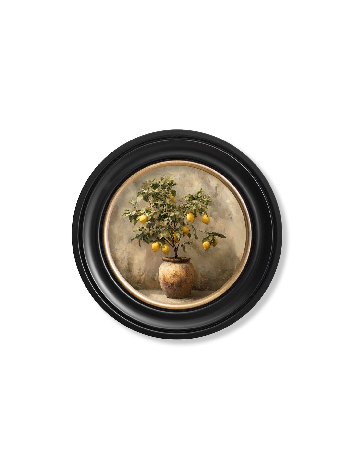 Mediterranean Lemon Tree - Oxford Round Frame