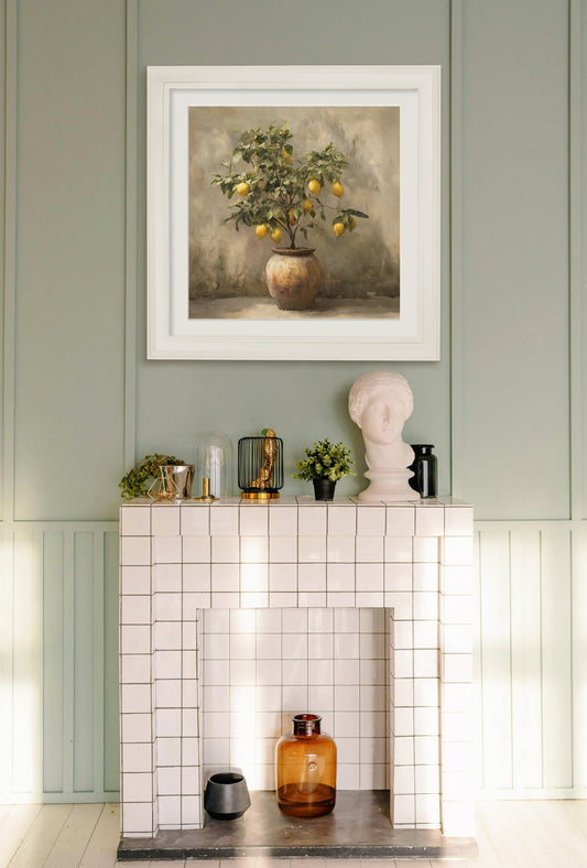Mediterranean Lemon Tree - Cream Hurstwood Square Frame