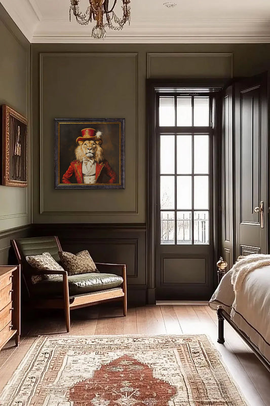 Maximum Mane - Circus Master Lion Oxford Square Frame