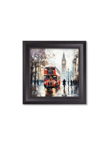 London Bus – Black Hurstwood Square Frame styled view – Leya Buster Interiors
