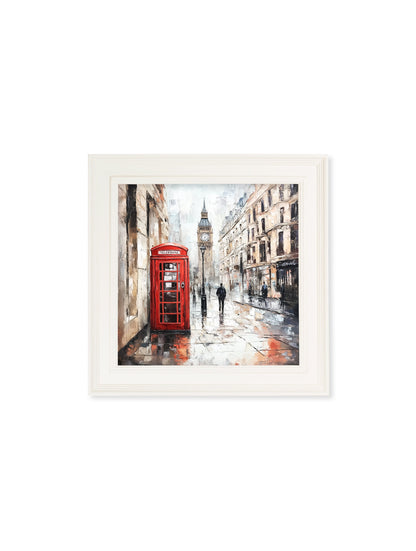 London Telephone Box – Cream Hurstwood Square Frame styled view – Leya Buster Interiors