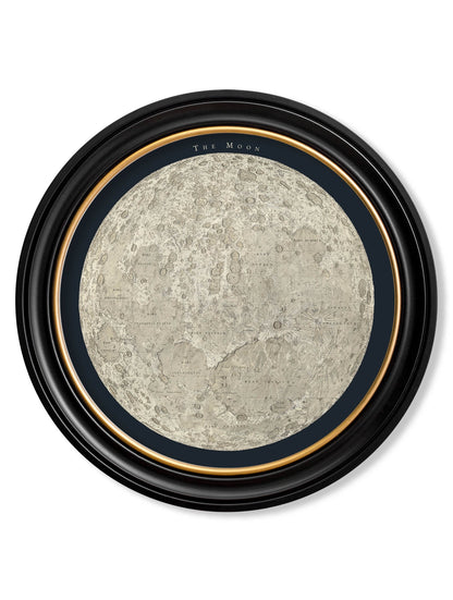 c.1800's Map of the Moon – Round detail – Leya Buster Interiors