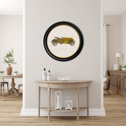 1913/14 MORRIS 'OXFORD' in Round Frame – framed wall art at Leya Buster Interiors
