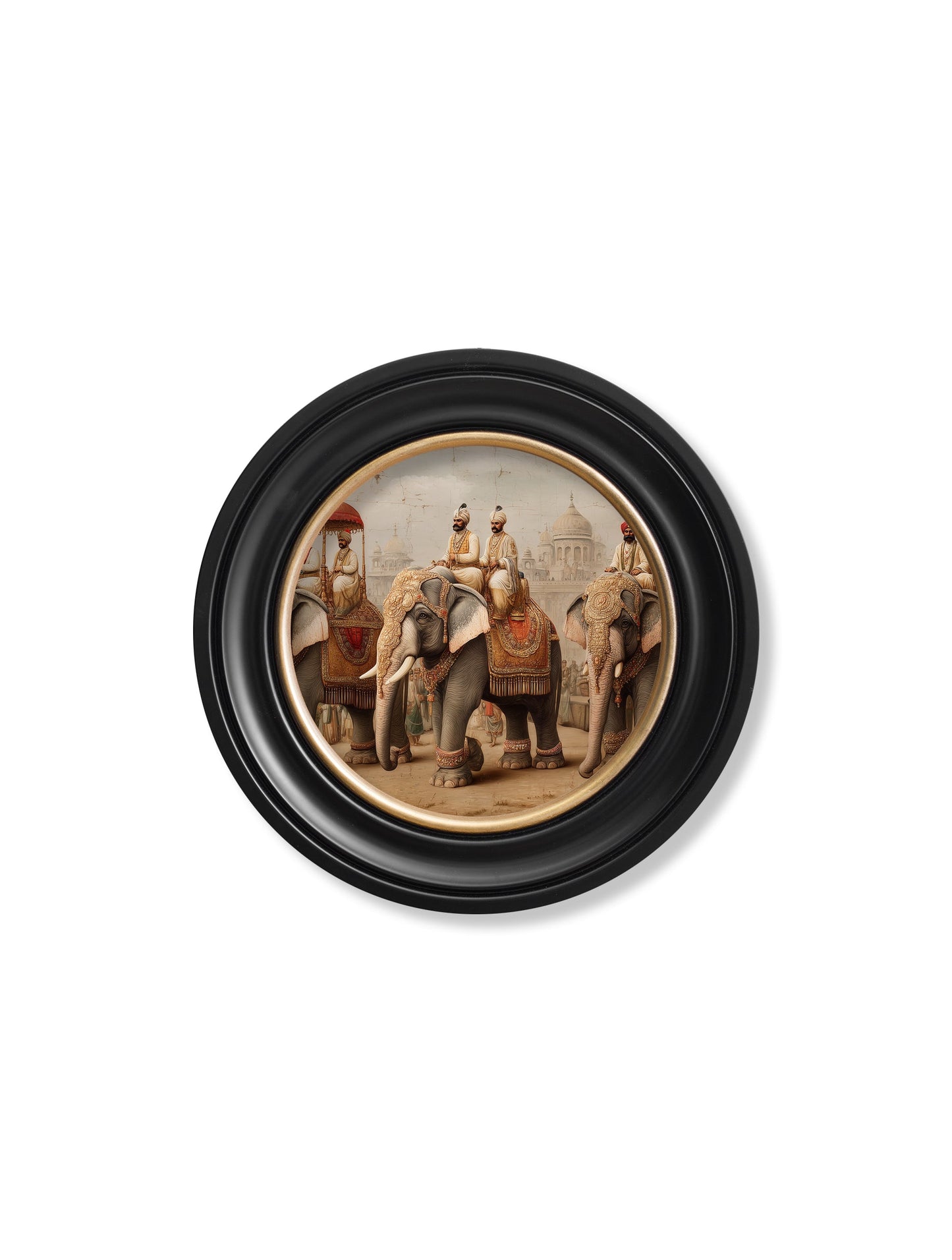 The Mughal Emperors – Oxford Round Frame styled view – Leya Buster Interiors