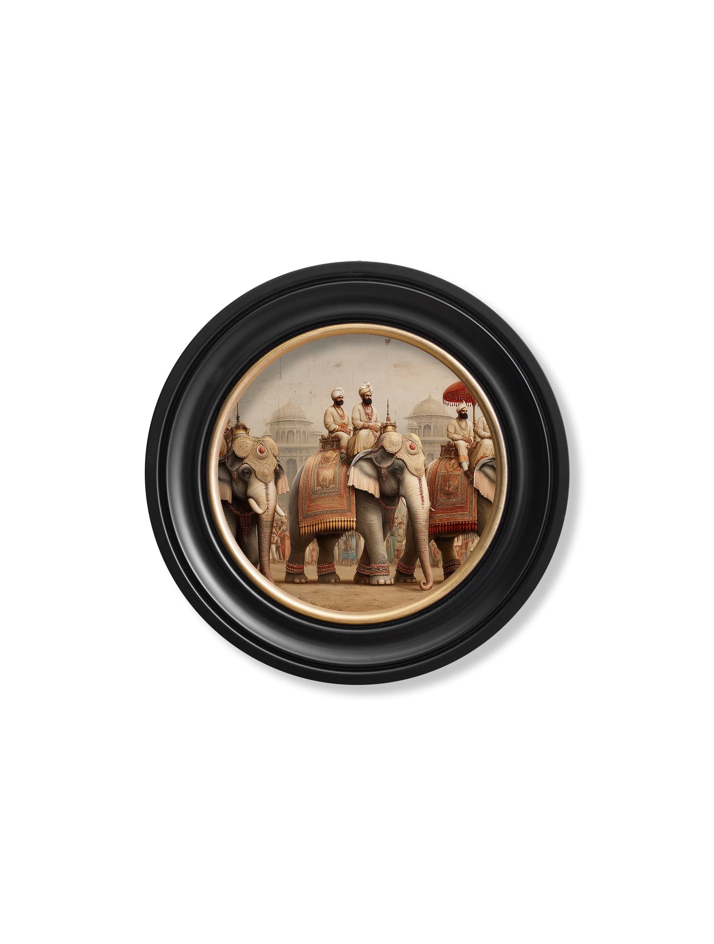 The Mughal Emperors – Oxford Round Frame styled view – Leya Buster Interiors